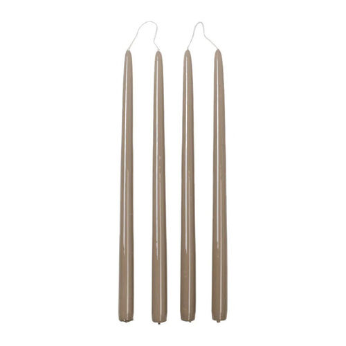 Broste Candle Taper Set Of 4 - Glossy Linen